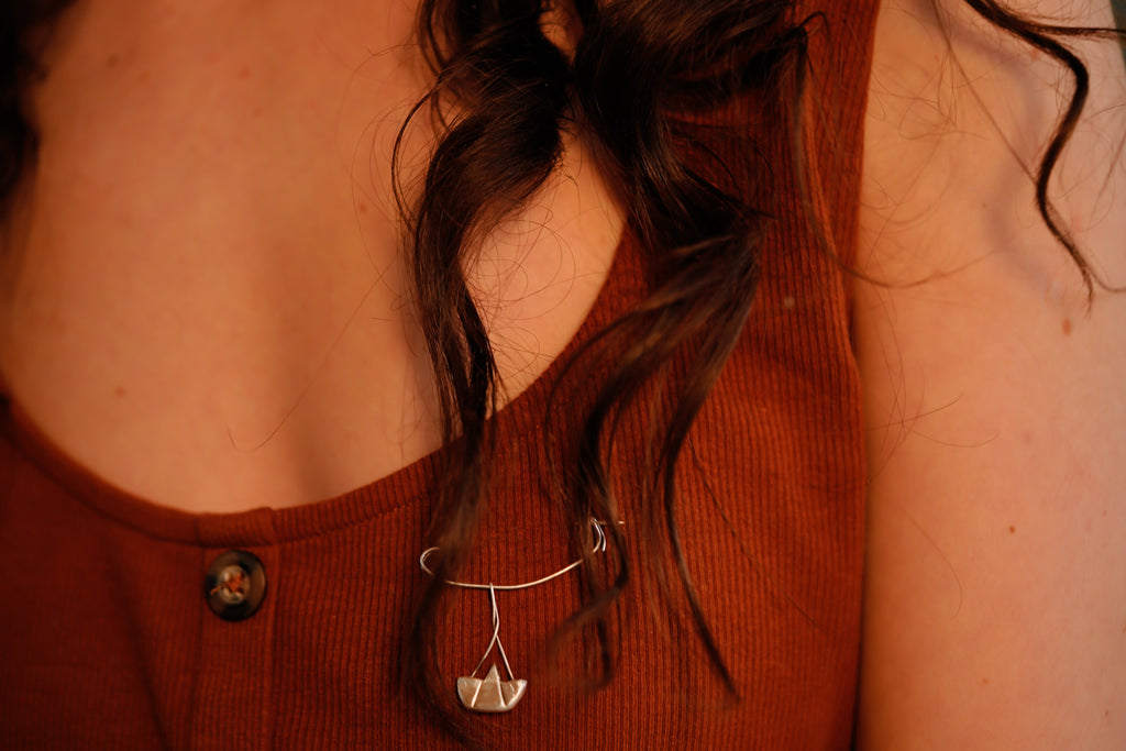 Silver Boat - Brooch