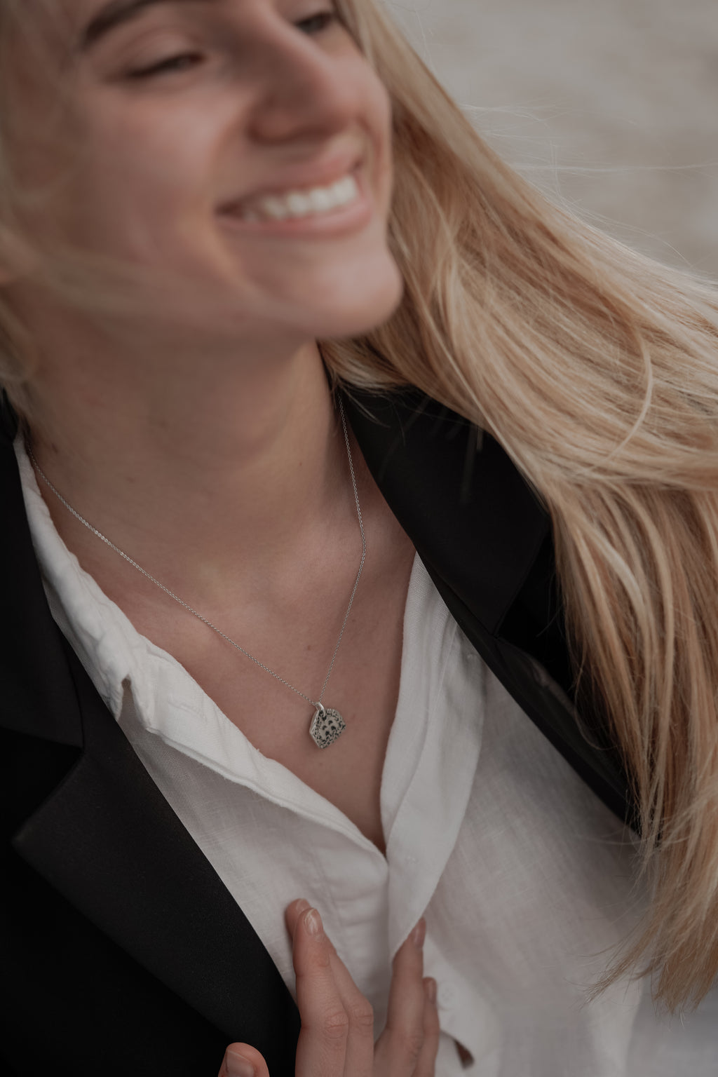 Silver House Necklace