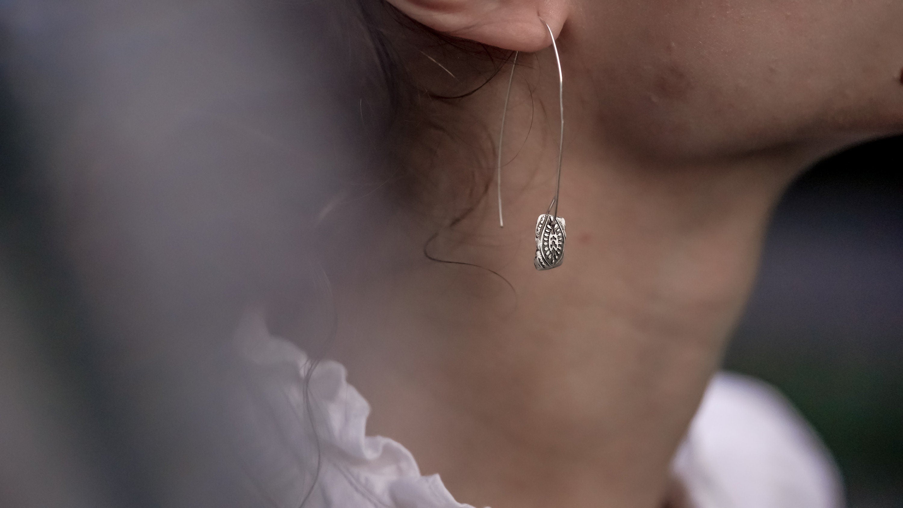 Silver earrings - Vintage pattern