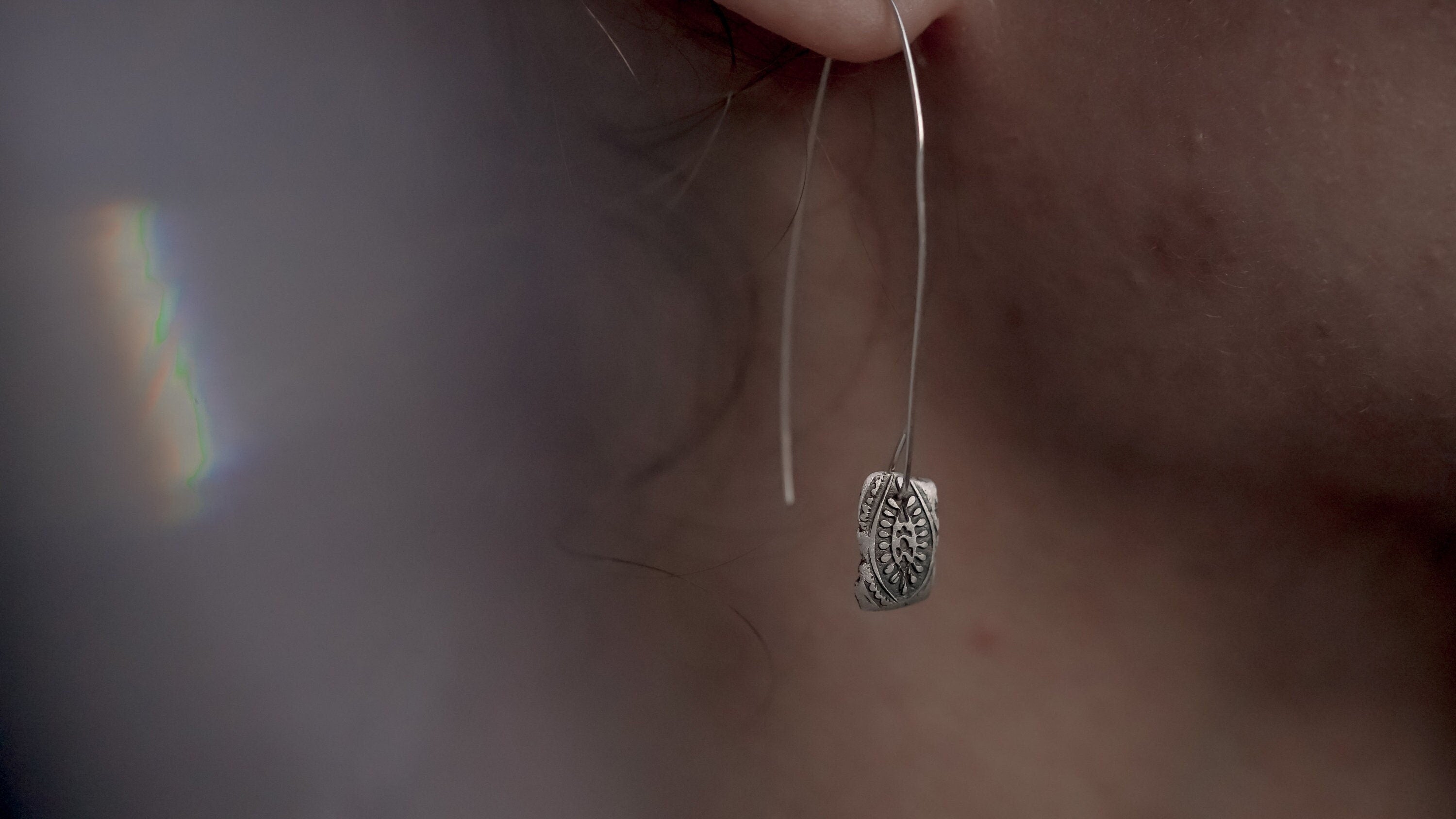 Silver earrings - Vintage pattern