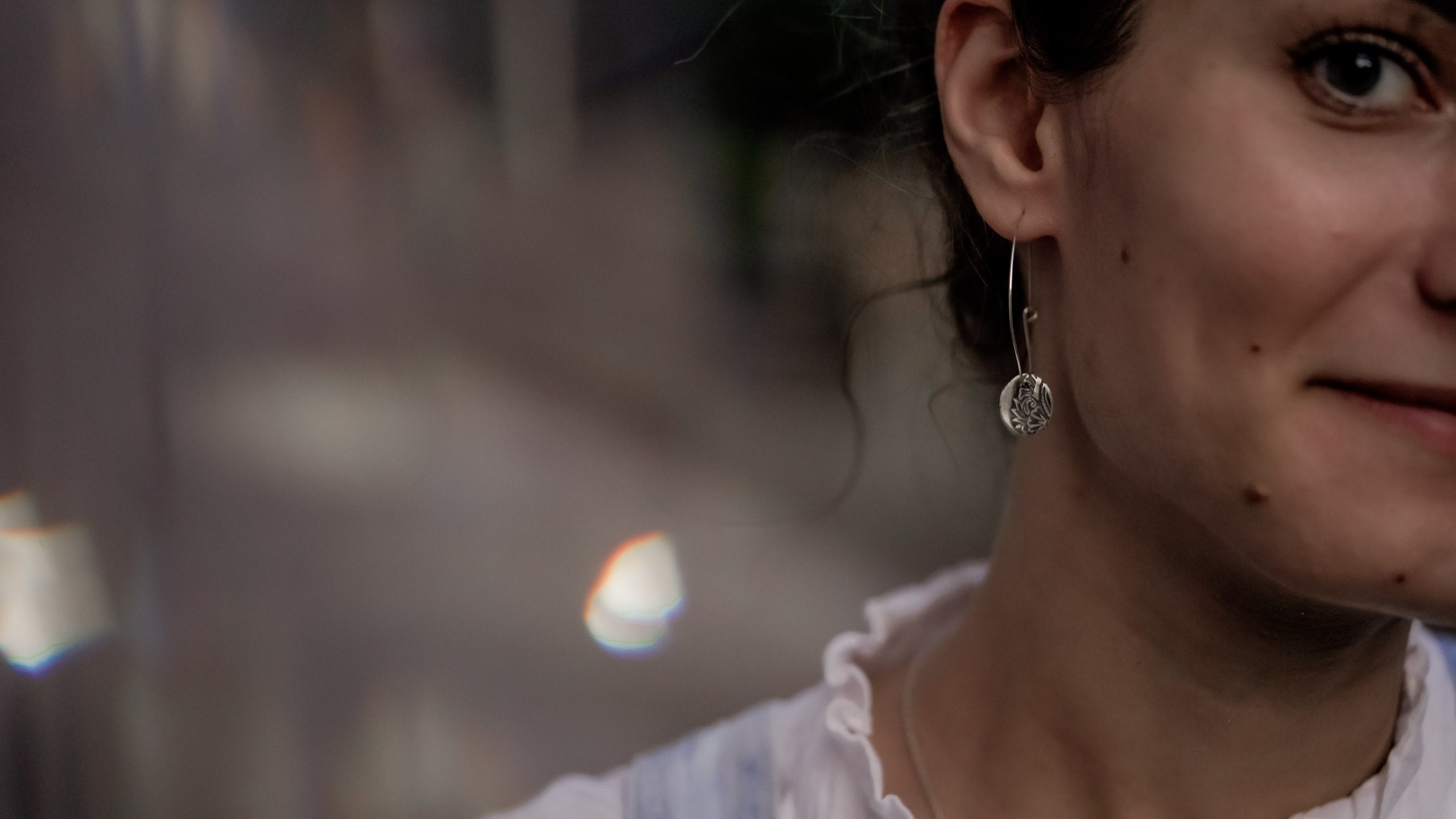 Silver earrings - Vintage pattern