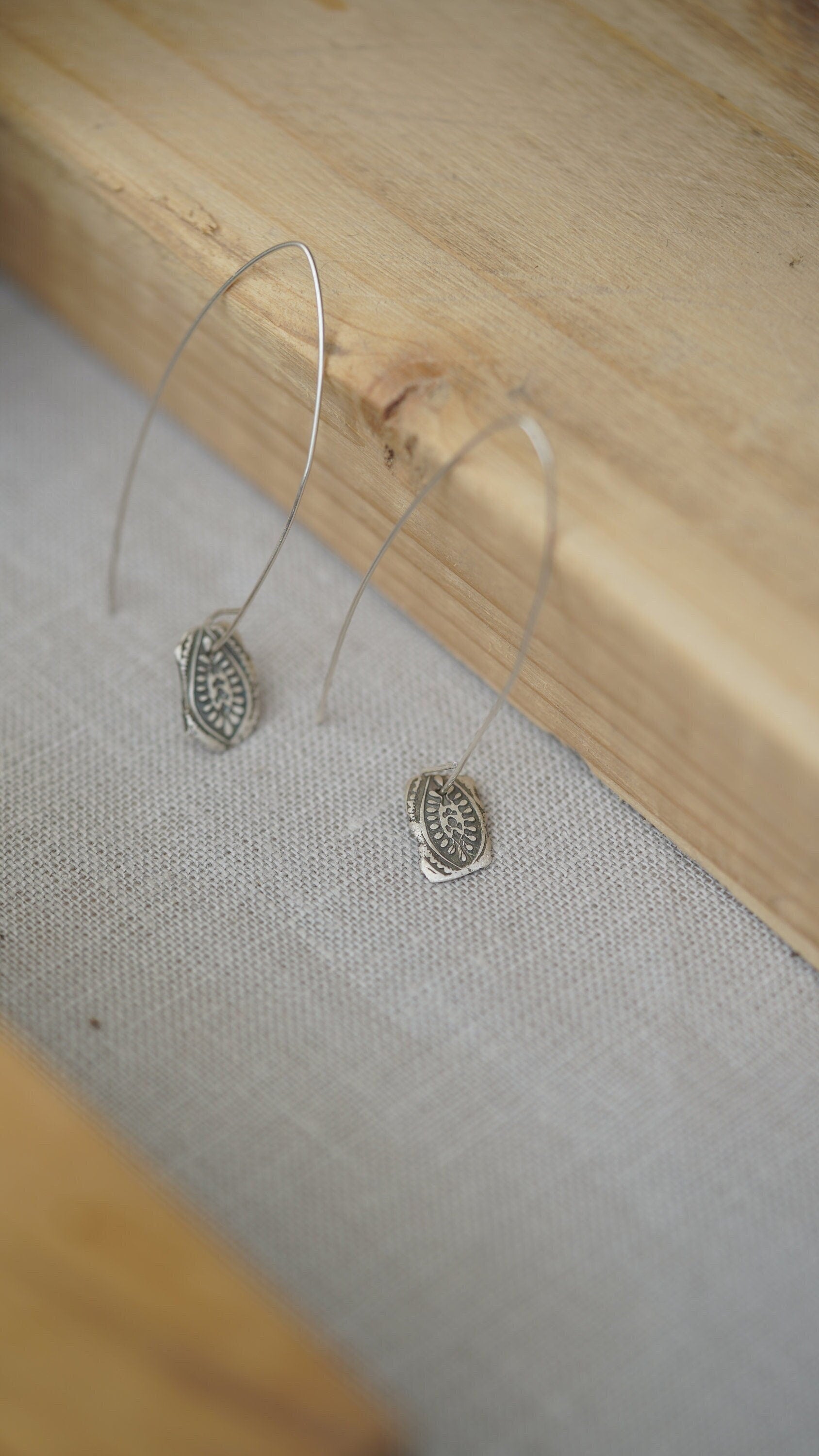 Silver earrings - Vintage pattern