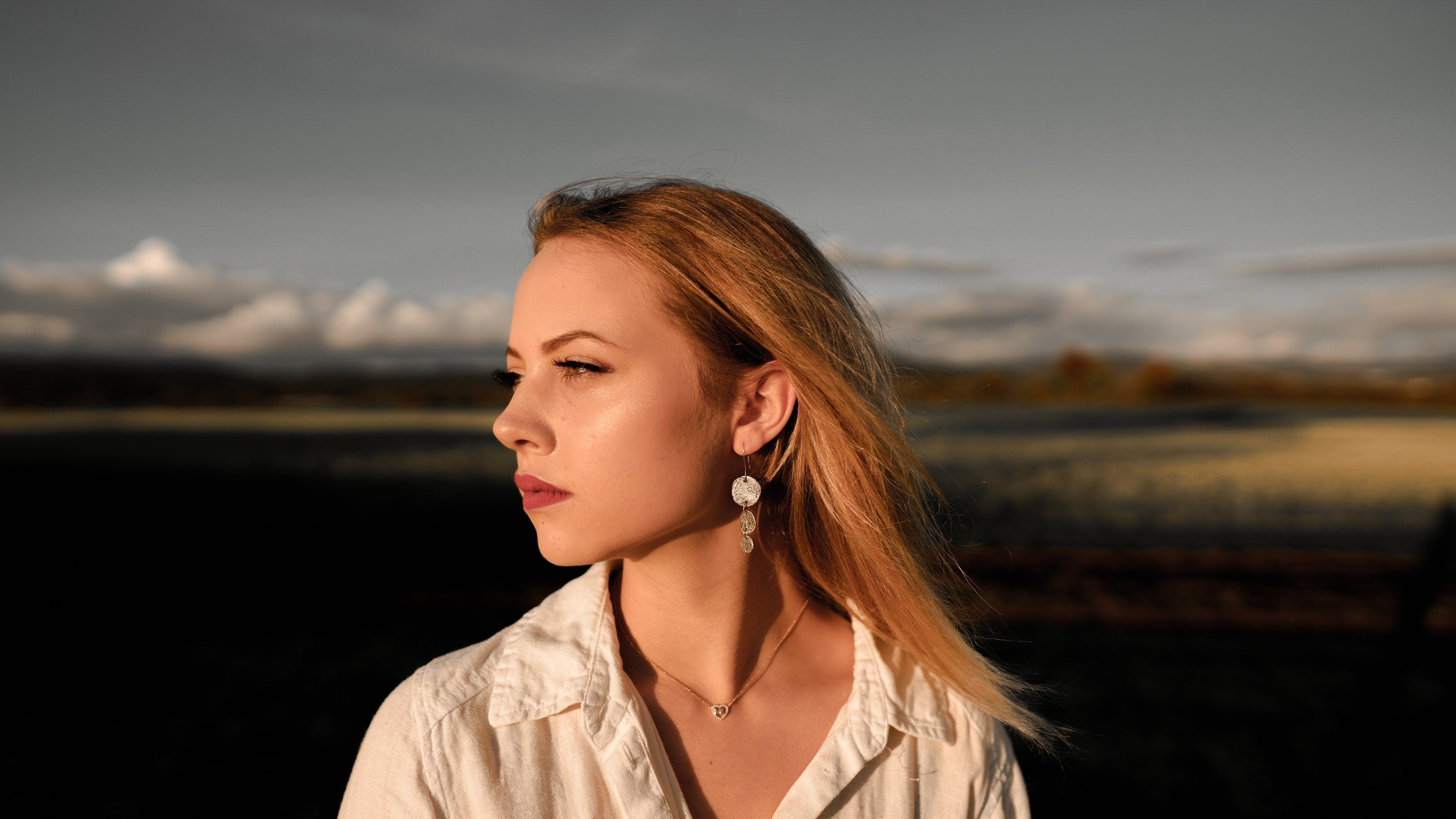 Vintage pattern long earrings